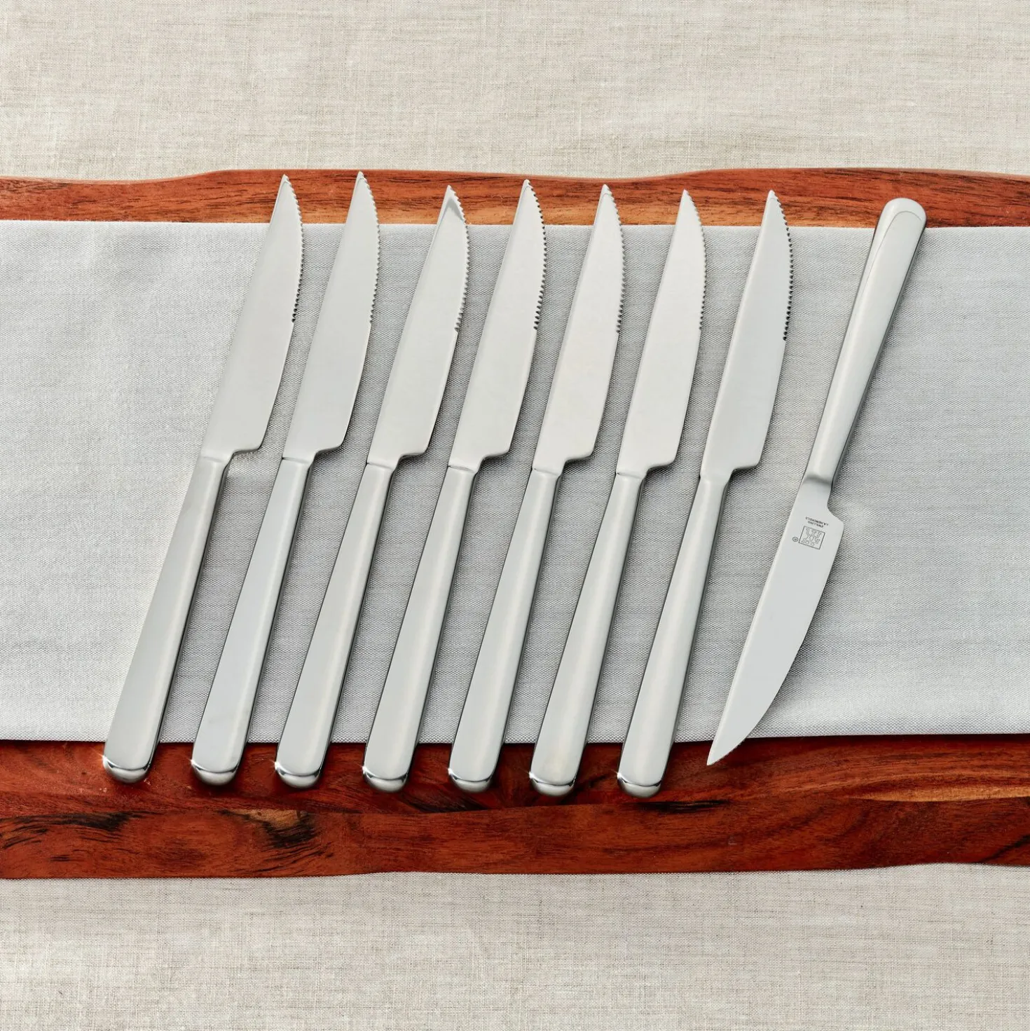 Stainless Steel Steak Knife Set with Wood Presentation Case , 8-pc