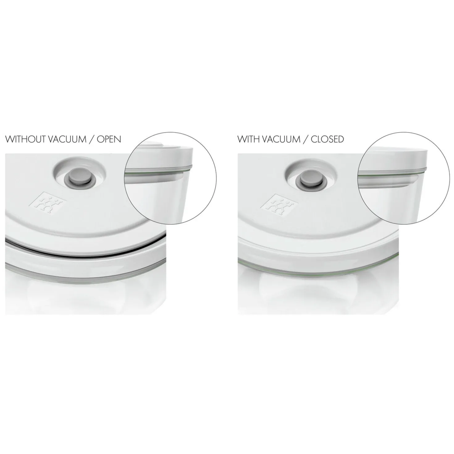 Vacuum bowl set S/M/L / 6-pc, glass, transparent-white