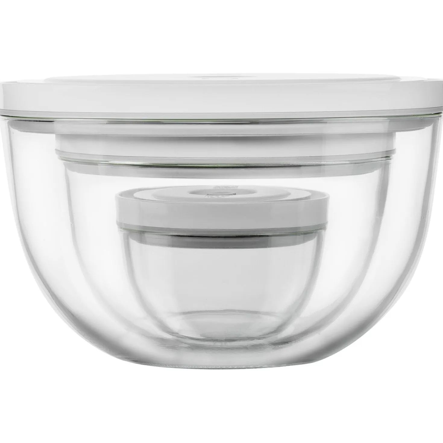 Vacuum bowl set S/M/L / 6-pc, glass, transparent-white