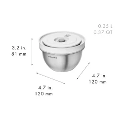 Vacuum bowl set S/M/L / 6-pc, stainless steel, silver-white