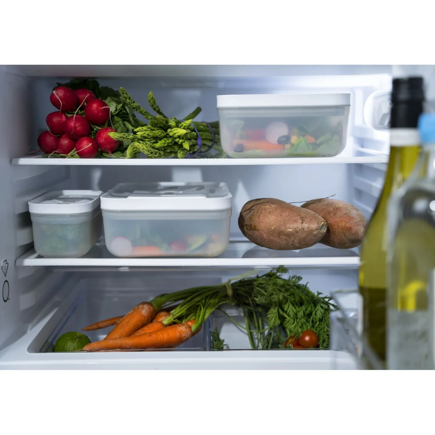 Vacuum Fridge Container, Plastic, Semitransparent-grey