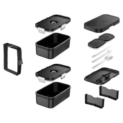 Vacuum Lunch Box, PP, Black Matte