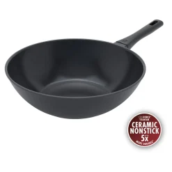 Wok, 12 inch, aluminum, Titanium-reinforced ceramic non-stick coating