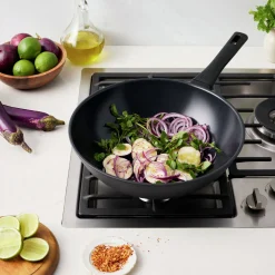 Wok, 12 inch, aluminum, Titanium-reinforced ceramic non-stick coating
