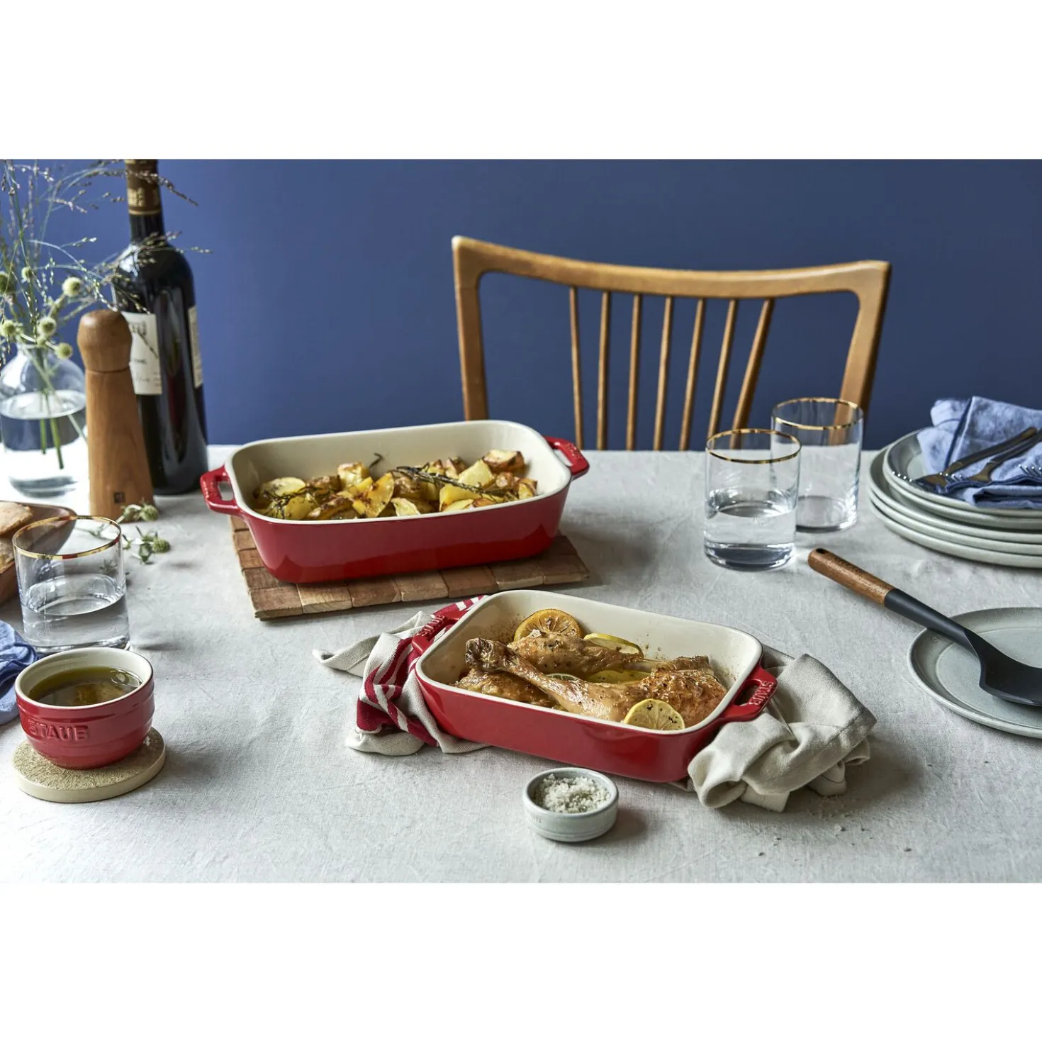 10.5-x 8-inch, Rectangular, Baking Dish, Cherry