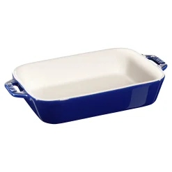 7.5-x 6.5-inch, Rectangular, Baking Dish, Dark Blue