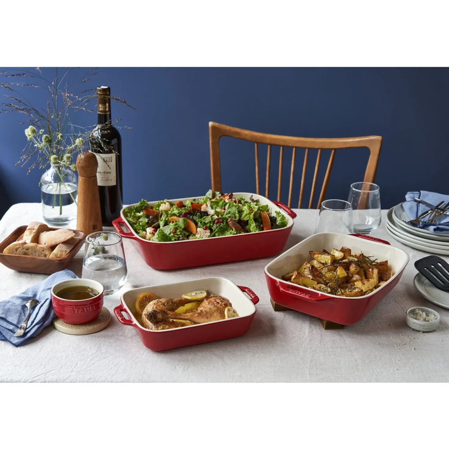 7.5-x 6.5-inch, Rectangular, Baking Dish, Cherry